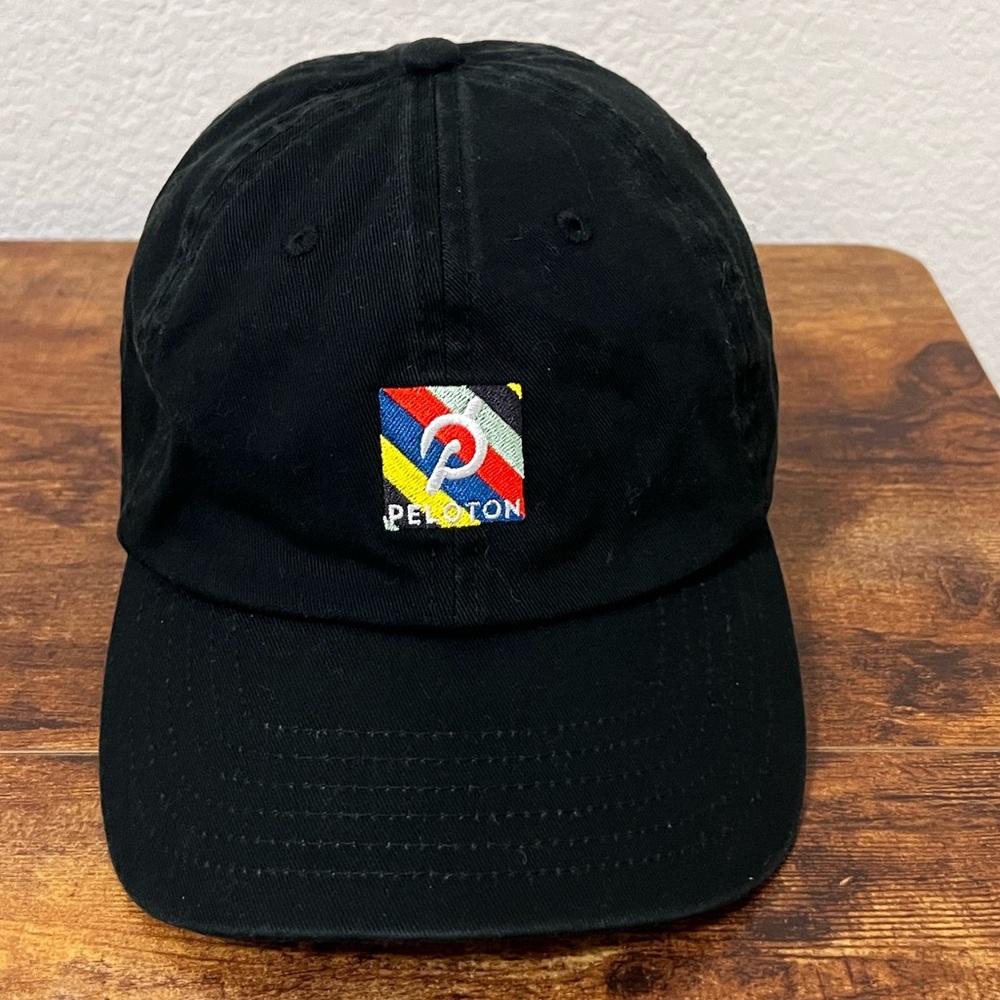NWOT Peloton Black Cap with Olympic Multicolor Logo